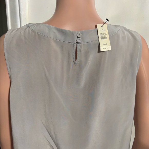 NWT TALBOTS Women's Silk Sleeveless Gray Top - Picture 7 of 12